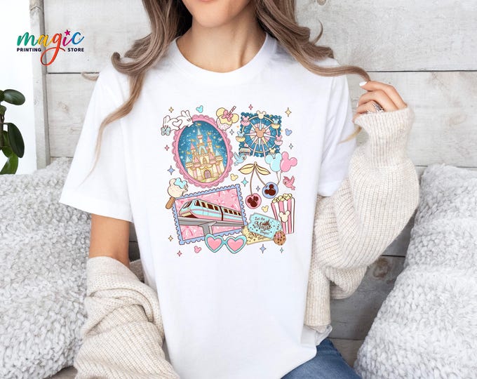 Retro Disney Castle Shirt, The Most Magical Place on Earth, Family Trip 2026, Magical Kingdom Cartoon Shirt, Girls Trip Gift