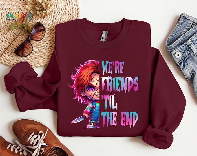 Halloween Horror Characters Sweatshirt, Horror Movie Sweater, Spooky Season Hoodie, Scary Movie Sweatshirt, Gothic Sweatshirt