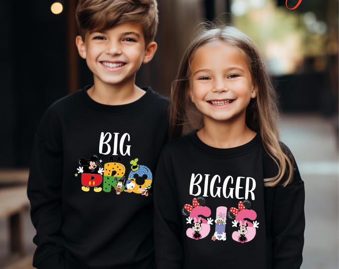 Disneyland Big Bro Little Sis Sweatshirt, Disney Family Trip Matching Hoodie, Custom Sibling Vacation Shirt, Toddler Disney Tee
