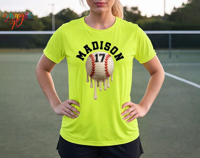 Custom Baseball Performance Shirt, Personalized Baseball Team Performance Tee, Game Day Baseball Gift, Baseball Fan Shirt