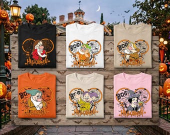 Disney Seven Dwarfs Halloween Shirt, Spooky Boo Mickey Ears Tshirt, Magic Fall Pumpkin Gift