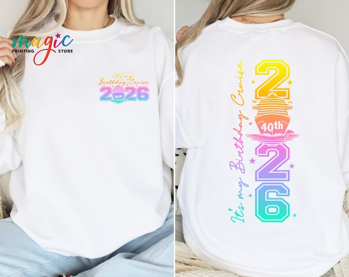 40th Birthday Cruise 2026 Sweatshirt, Nautical Ship Hoodie, Family Vacation Sweater, Girls Trip Summer Gift