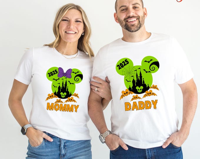 Custom Name Halloween Tshirt, Disney Halloween Shirt, Halloween Party Shirt for Family, Halloween Costume for Kids, Personalized Spooky Tee