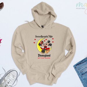 Sweetheart Nite Disneyland Sweatshirt, Mickey Minnie Couple Hoodie, Disneyland After Dark, Disneyworld Valentines Day,Couple Shirt Valentine image 4