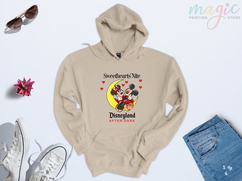 Sweetheart Nite Disneyland Sweatshirt, Mickey Minnie Couple Hoodie, Disneyland After Dark, Disneyworld Valentines Day,Couple Shirt Valentine image 4