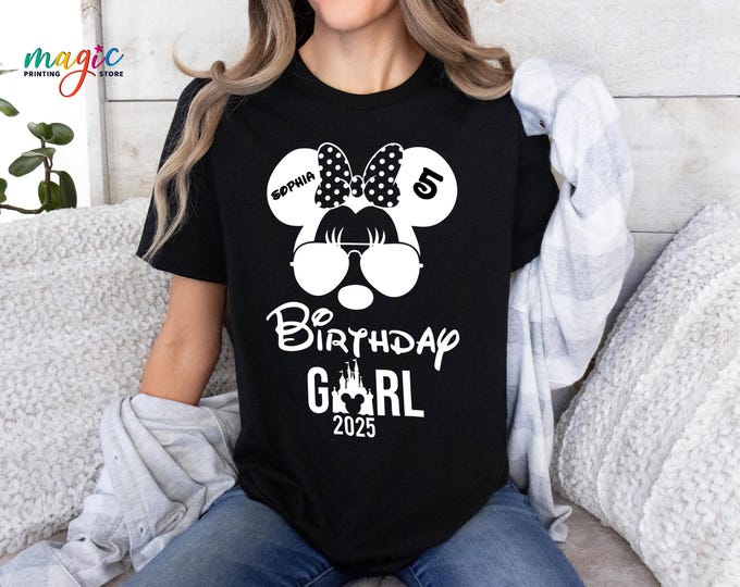 Custom Disney Family Birthday Squad Shirt, Personalized Mickey and Friends Matching Tshirt