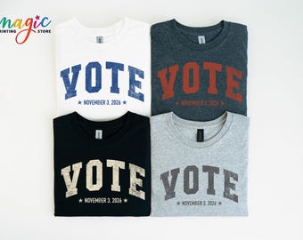 Minimal Vote Sweatshirt, Election Day Shirt, Patriotic Voting Pullover, American Flag Civic Gift