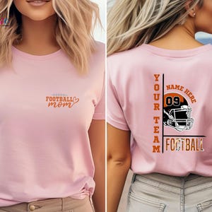 Custom Football Mom Shirt, Personalized Football Shirt, Your Name Football Shirt, Number Shirt, Game Day Tee, Comfort Colors® Football Team Bild 2
