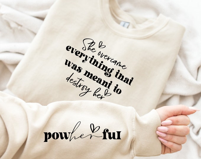 Pow Her Full Sweatshirt,Women Empowerment Sweatshirt,Strong Women Gift, Feminist Hoodie,Girl Power Sweater,Inspirational Sweatshirt Woman