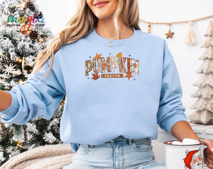 Pumpkin Season Sweatshirt, Fall Autumn Sweater, Retro Halloween Sweatshirt, Pumpkin Bow Sweatshirt, Fall Pumpkins Hoodie, Spooky Season Gift