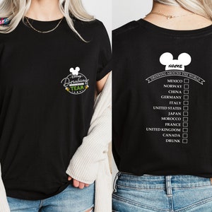 Custom Drinking Around the World Shirt, Custom Name Tshirt, Drinking Team Shirt, Epcot Disneyland Drink Shirt, Disneyworld Vacation Tee bild 2