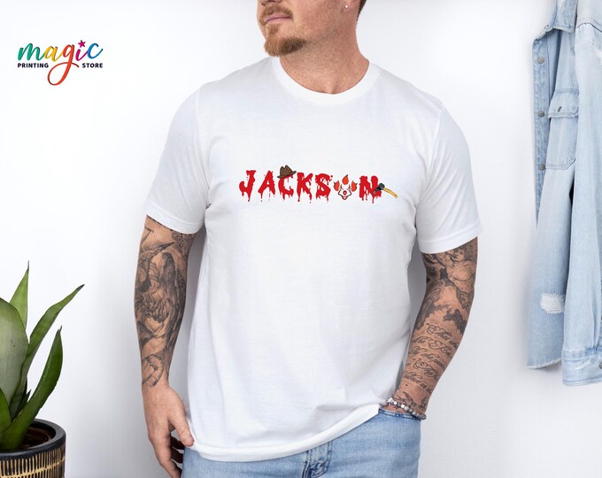 Custom Name Horror Characters Shirt, Halloween Alphabet for Shirt, Horror Movie Shirt for Halloween, Personalized Horror Name Shirt