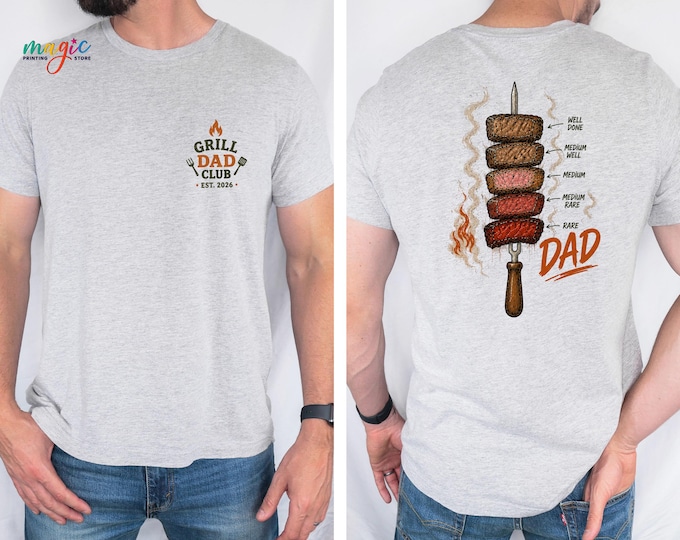 Grill Dad Club Shirt, Funny BBQ Fatherhood Tee, Backyard Barbecue Tshirt, Father’s Day Gift for Dad