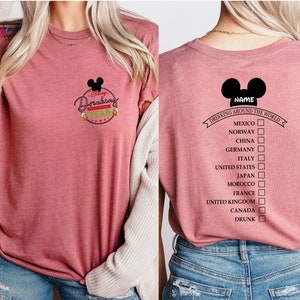 Custom Drinking Around the World Shirt, Custom Name Tshirt, Drinking Team Shirt, Epcot Disneyland Drink Shirt, Disneyworld Vacation Tee bild 3
