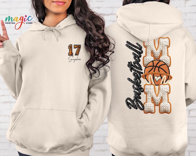 Custom Basketball Mom Sweatshirt, Personalized Sport Mama Hoodie, Game Day Gifts, Mother's Day Sweater