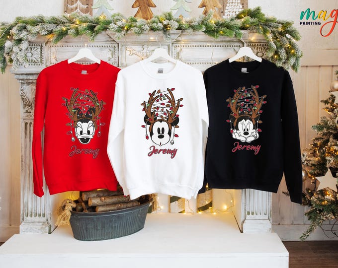 Custom Disney Christmas 2025 Sweatshirt, Mickey and Friends Xmas Sweater, Disneyland Trip, Christmas Holiday Gifts