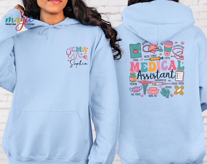 Custom Medical Assistant Sweatshirt, Personalized CMA Hoodie, Nurse Life Sweater, Nurse Graduation Gift