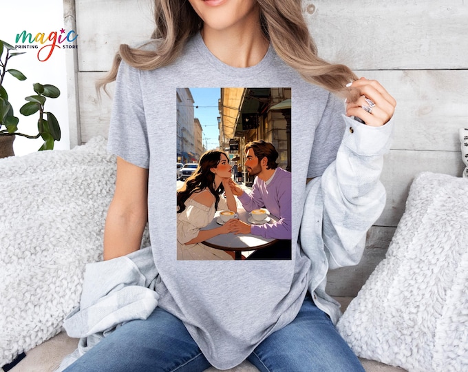 Custom Cartoon Photo Shirt, Cartoon Portrait Shirt for Couple, Personalized Animated Style Photo Gift, Anniversary Gift
