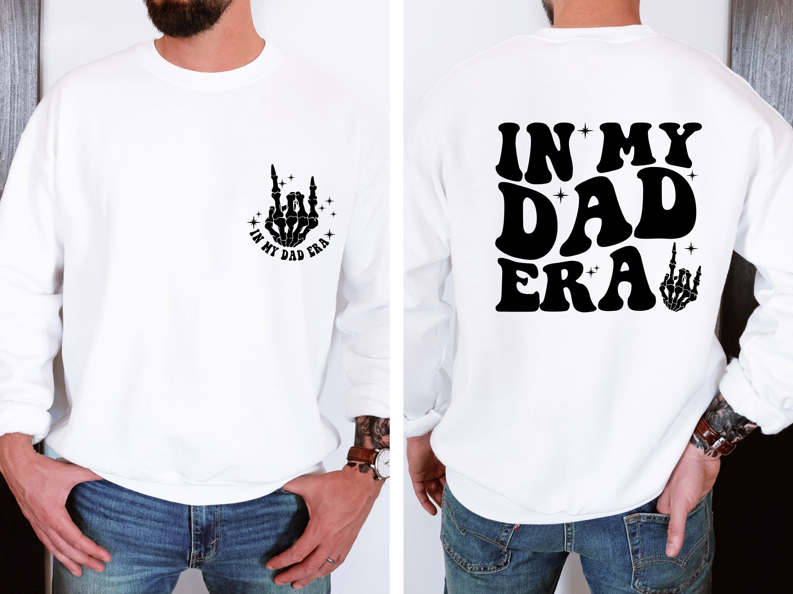 In My Dad Era Double Sided Sweatshirts, Dad Birthday Gift, Gift For Dad