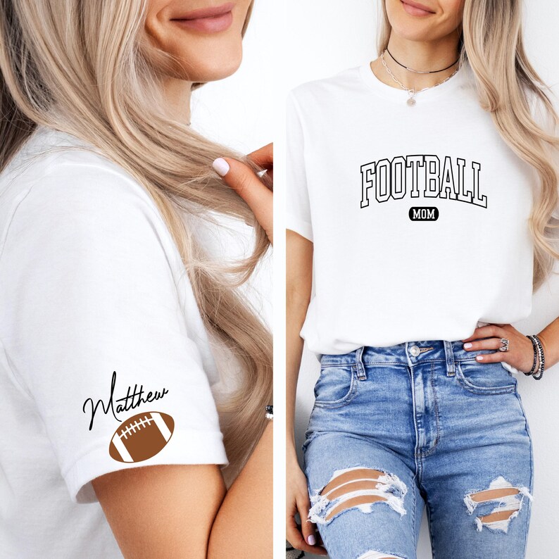 Custom Football Mom Shirt, Football Shirt Women, Retro Football Shirt, Sports Mom Gifts, Comfort Colors® T-shirt afbeelding 3