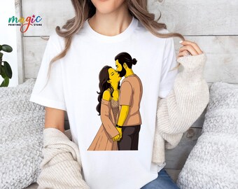 Custom Couple Cartoon Shirt, Personalized Caricature Portrait Tee, Photo Gift for Couple
