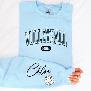 Personalized Volleyball Mom Sweatshirt, Customized Volleyball Mom Sweater, Custom Name Volleyball Mom Hoodie, Volleyball Mama Sweatshirt image 2