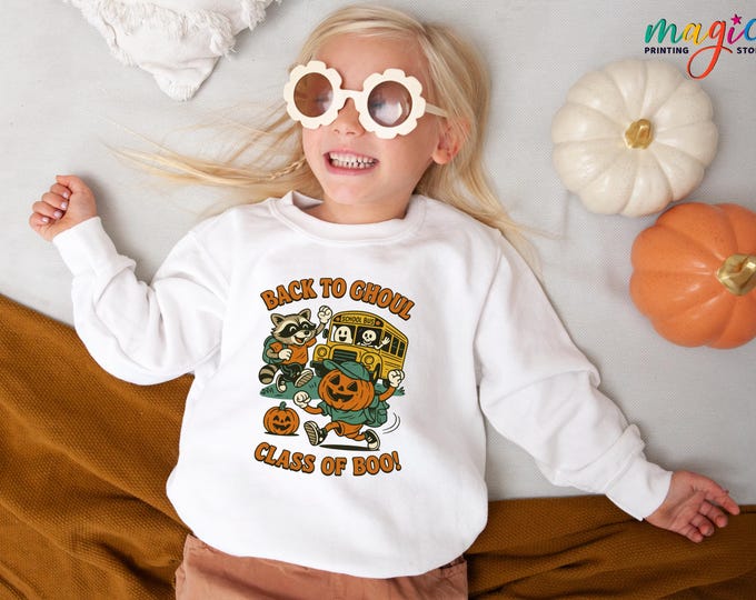 Funny Back to School Halloween Sweater, Back to Ghoul Class of Boo Sweatshirt, First Day of School Pumpkin Sweatshirt, Raccoon Sweatshirt