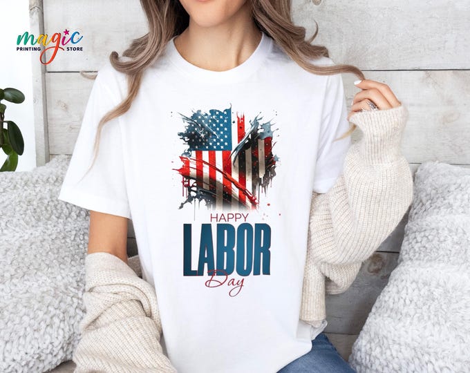 Happy Labor Day Shirt, Patriotic Labor Day Shirt, USA Flag Labor Gift,USA Worker Appreciation Shirt, Shirt for Social Worker,Social Justice