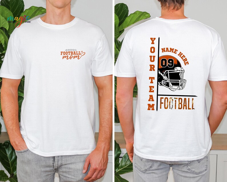 Custom Football Mom Shirt, Personalized Football Shirt, Your Name Football Shirt, Number Shirt, Game Day Tee, Comfort Colors® Football Team Bild 4