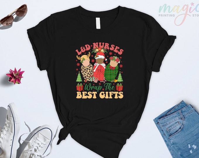 Labor And Delivery Nurse Christmas T-Shirt, L&D Nurse Holiday Gift, Xmas L and D Nurse Shirt, Christmas OB Nurse Tee, Delivery Nurse Team