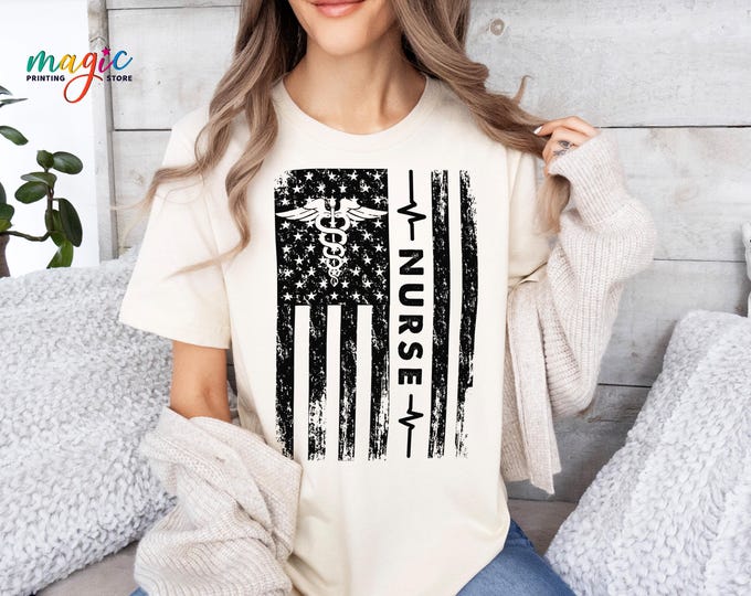 Nurse Flag Shirt, World Nurse Day Tshirt, Medical Assistant Shirt, USA Flag Shirt for Nurse, Nurse Appreciation Tee, Gift for Nurse