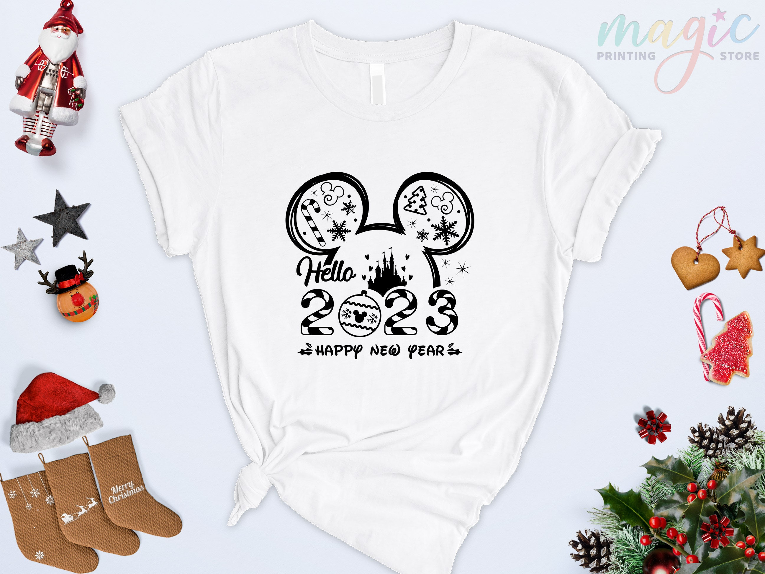 Discover Mouse Happy New Year 2023, Mickey Hello 20223 Shirt, Disney New Year Shirt, Xmas Sweatshirt,Mickey Minnie Shirt,Disney Mickey New Year Shirt