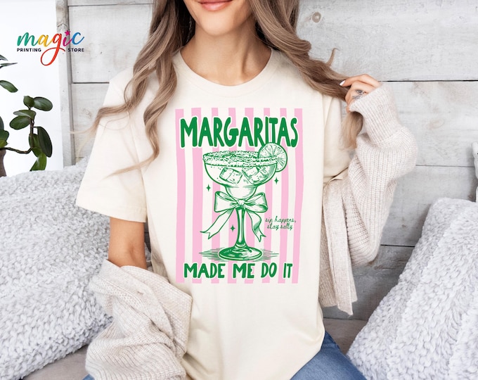Margaritas Made Me Do It Shirt, Trendy Drinking Summer Tshirt, Funny Tequila Shirt, Summer Trip Tee