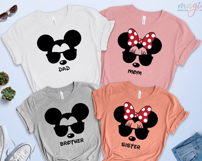 Mickey Aviator Shirt, Matching Disney Family Shirt, Disneyworld Shirts Family, Disneyland Shirt for Family, Mickey Sunglasses Shirt