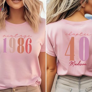 Custom Name Vintage 1986 40th Birthday Shirt, Chapter 40 T-shirt, Personalized Birthday Tee, Birthday Gift for Adults image 8