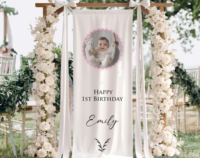 Custom Milestone Birthday Keepsake: Fabric Birthday Welcome Sign, Personalized Baby Shower Sign
