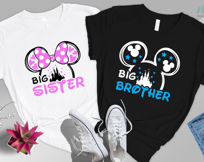 Boys Big Brother Mickey Shirt, Disney Big Sister Shirt, Mickey Big Brother, Disney Sibling, Disney Birthday Shirt, Gift For Son, Mouse Shirt