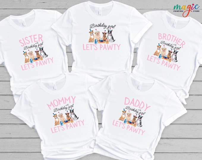 Let's Pawty Birthday Shirt, Custom Family Matching Shirt, Puppy Birthday Party Tee, Pet Birthday Shirt, Animal Lover Shirt, Happy Birthday