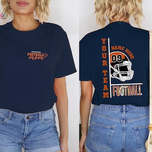 Custom Football Mom Shirt, Personalized Football Shirt, Your Name Football Shirt, Number Shirt, Game Day Tee, Comfort Colors® Football Team Bild 6
