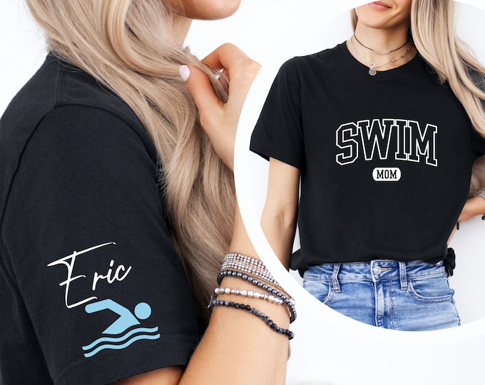 Personalized Swim Mom Shirt, Swim Mama T-shirt, Custom Swim Mom Shirt, Swim MamaTee, Sports Mom Tee, Customized Swim Mom Gift, Game Day Tee