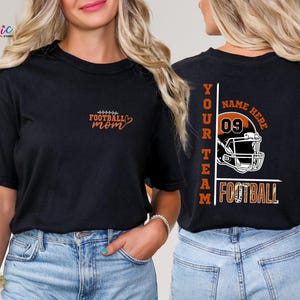 Custom Football Mom Shirt, Personalized Football Shirt, Your Name Football Shirt, Number Shirt, Game Day Tee, Comfort Colors® Football Team Bild 1