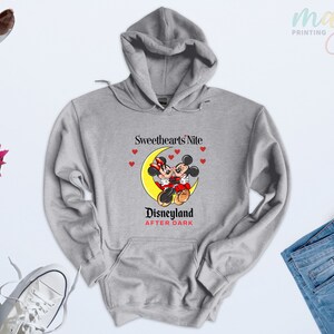 Sweetheart Nite Disneyland Sweatshirt, Mickey Minnie Couple Hoodie, Disneyland After Dark, Disneyworld Valentines Day,Couple Shirt Valentine image 7