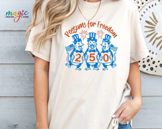 250th Anniversary Possums for Freedom Shirt, 4th of July 1776 2026 Tshirt, Independence Day Tee