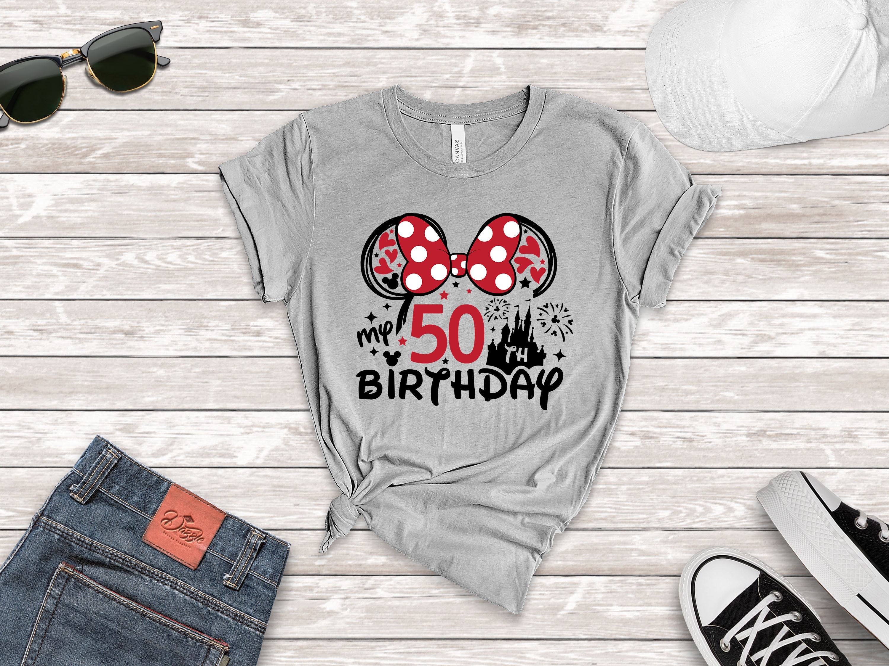 Discover 50th Birthday Shirt, Disney Birthday Tee, Minnie 50 Years Old Shirt