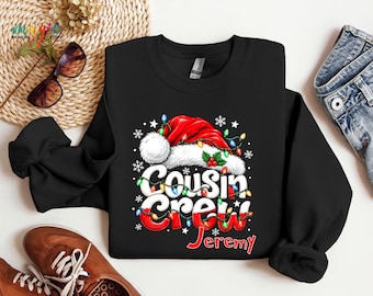 Custom Cousin Crew Santa Hat Sweatshirt