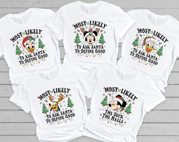 Most Likely To Disneyland Christmas Shirt, Disneyworld Xmas Party 2025, Disney All Characters Shirt, Xmas Family Gifts