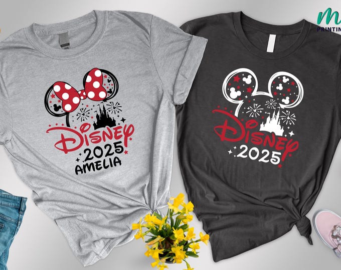 Custom Disneyworld 2025 Shirts, Disneyland Family Vacation, Family Disneyworld, Mickey Minnie Shirts,Family Matching,Disneyland 2025 t-shirt