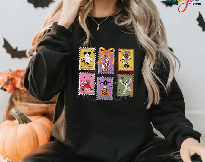 Halloween Disney Sweatshirt, Halloween Tarot Card Sweater, Halloween Costume Sweatshirt, Disney Characters Sweatshirt, Halloween Kids Gift