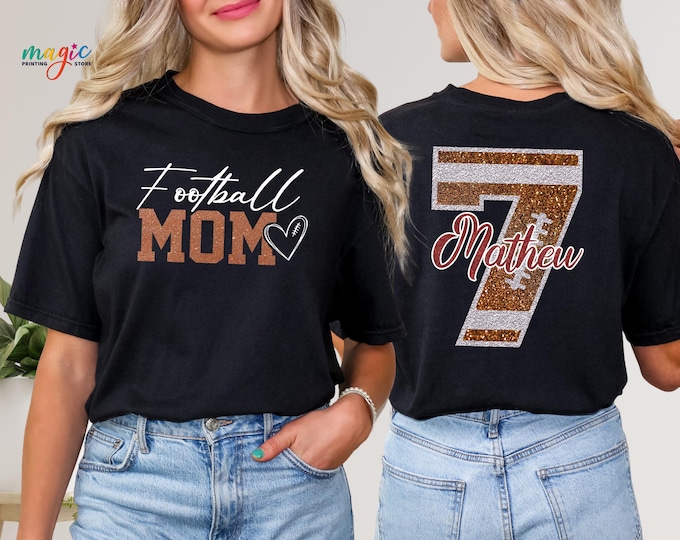 Custom Football Mom Shirt, Football Mama Shirt, Football Shirt Women, Personalized Football Shirt, Retro Football Shirt,  Football Shirt