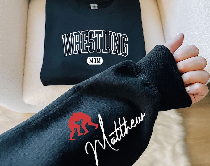 Personalized Wrestling Mom Sweatshirt, Customized Wrestling Mom Sweater, Custom Wrestling Mom Hoodie, Wrestling Mom Sweatshirt
